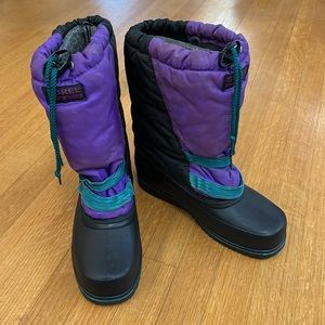 Vintage retro 80s 90s Sorel snow boots women’s size 6 purple teal